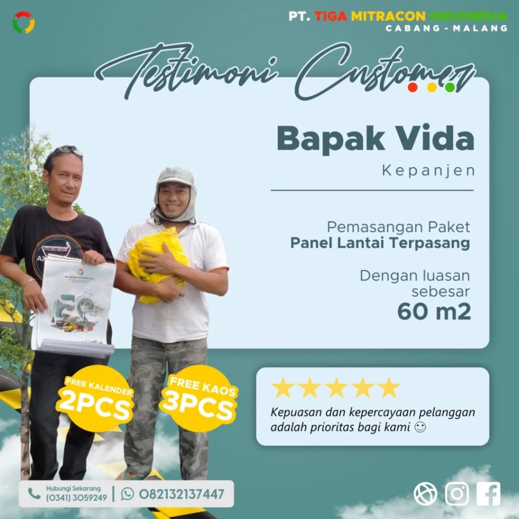 panel lantai terpasang p.vida